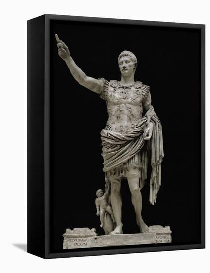 Emperor Augustus in Military Dress, Marble Figure from the Prima Porta-null-Framed Premier Image Canvas