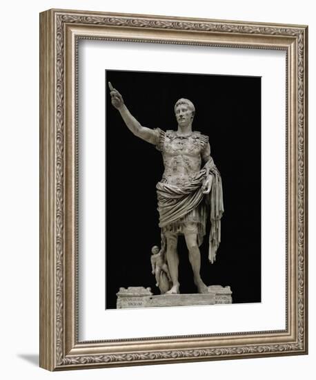 Emperor Augustus in Military Dress, Marble Figure from the Prima Porta-null-Framed Giclee Print