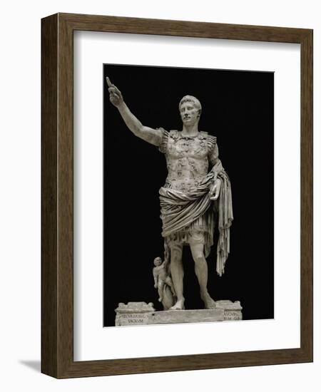 Emperor Augustus in Military Dress, Marble Figure from the Prima Porta-null-Framed Giclee Print