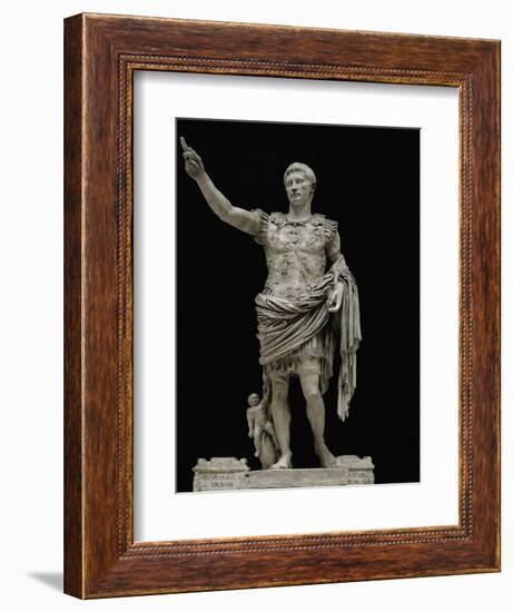 Emperor Augustus in Military Dress, Marble Figure from the Prima Porta-null-Framed Giclee Print