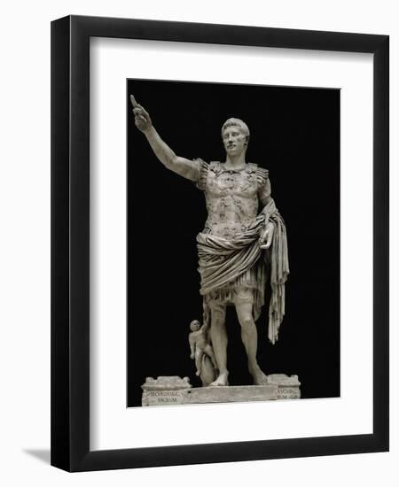 Emperor Augustus in Military Dress, Marble Figure from the Prima Porta-null-Framed Giclee Print