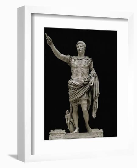 Emperor Augustus in Military Dress, Marble Figure from the Prima Porta-null-Framed Giclee Print