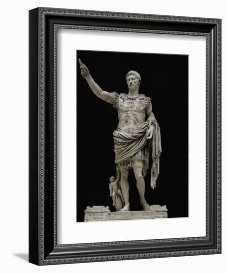 Emperor Augustus in Military Dress, Marble Figure from the Prima Porta-null-Framed Giclee Print