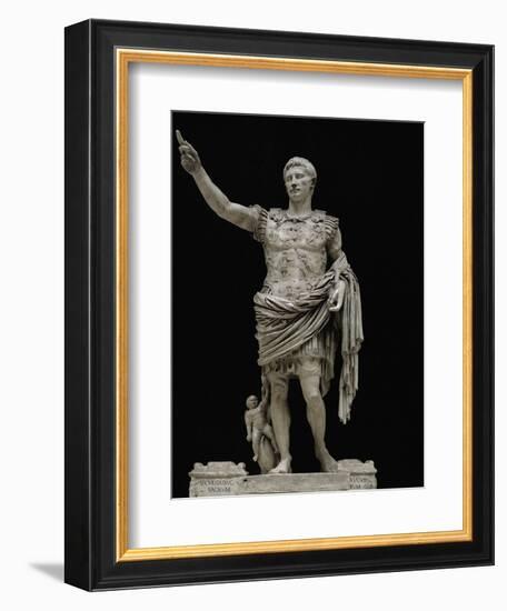 Emperor Augustus in Military Dress, Marble Figure from the Prima Porta-null-Framed Giclee Print