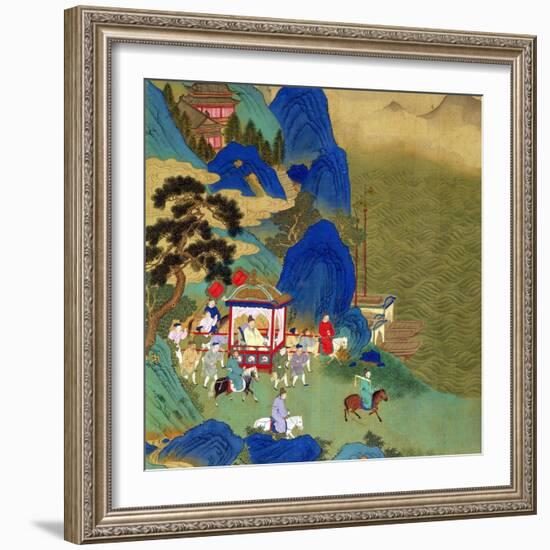 Emperor Ch'In Wang Ti Travelling in a Palanquin, from a History of Chinese Emperors-null-Framed Giclee Print