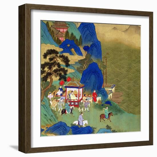 Emperor Ch'In Wang Ti Travelling in a Palanquin, from a History of Chinese Emperors-null-Framed Giclee Print