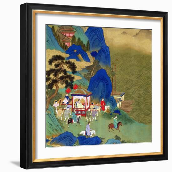 Emperor Ch'In Wang Ti Travelling in a Palanquin, from a History of Chinese Emperors-null-Framed Giclee Print