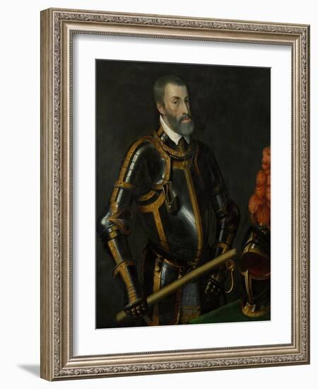 Emperor Charles (Karl) V (1500-1558), in Whose Realm 'The Sun Never Set'-Titian (Tiziano Vecelli)-Framed Giclee Print