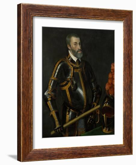 Emperor Charles (Karl) V (1500-1558), in Whose Realm 'The Sun Never Set'-Titian (Tiziano Vecelli)-Framed Giclee Print