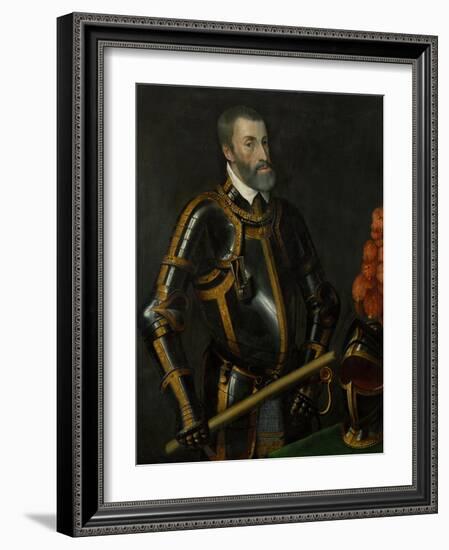 Emperor Charles (Karl) V (1500-1558), in Whose Realm 'The Sun Never Set'-Titian (Tiziano Vecelli)-Framed Giclee Print