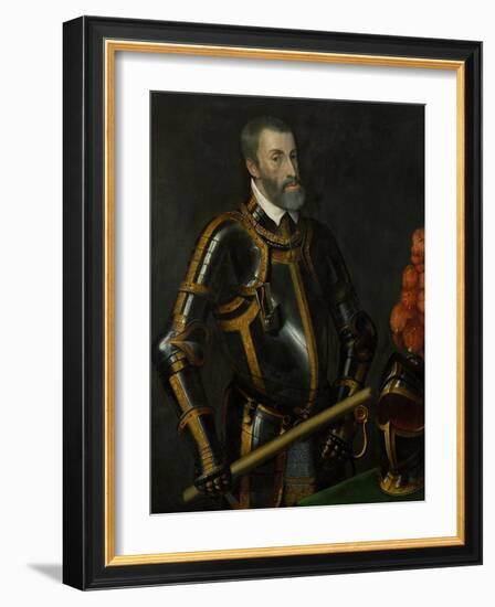 Emperor Charles (Karl) V (1500-1558), in Whose Realm 'The Sun Never Set'-Titian (Tiziano Vecelli)-Framed Giclee Print