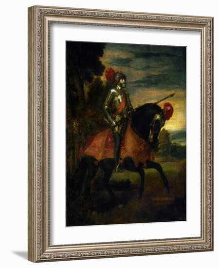 Emperor Charles V at the Battle of Muehlberg-Titian (Tiziano Vecelli)-Framed Giclee Print