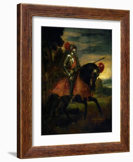 Emperor Charles V at the Battle of Muehlberg-Titian (Tiziano Vecelli)-Framed Giclee Print