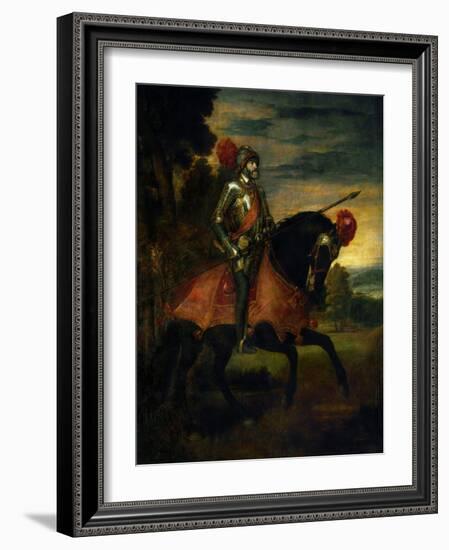 Emperor Charles V at the Battle of Muehlberg-Titian (Tiziano Vecelli)-Framed Giclee Print