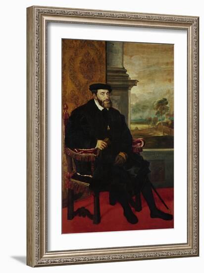 Emperor Charles V (Karl V), 1548-Titian (Tiziano Vecelli)-Framed Giclee Print