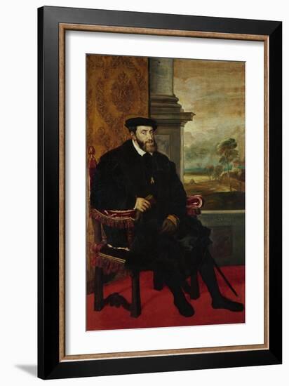 Emperor Charles V (Karl V), 1548-Titian (Tiziano Vecelli)-Framed Giclee Print