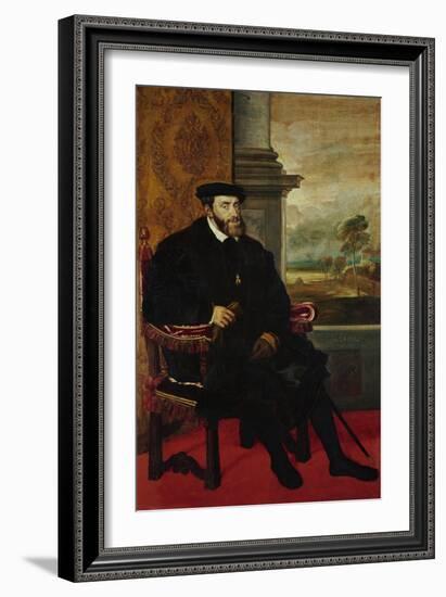 Emperor Charles V (Karl V), 1548-Titian (Tiziano Vecelli)-Framed Giclee Print