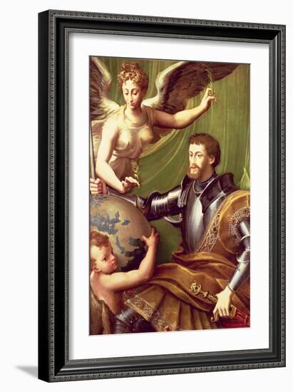 Emperor Charles V Receiving the World, circa 1529-Parmigianino-Framed Giclee Print