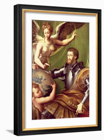 Emperor Charles V Receiving the World, circa 1529-Parmigianino-Framed Giclee Print