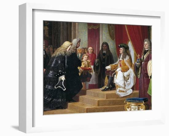 Emperor Charles VI Giving Audience to Venetian Ambassadors-Francesco Beda-Framed Giclee Print