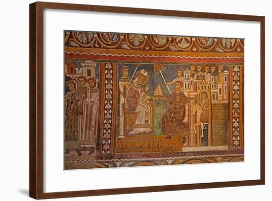 Emperor Constantine Presenting His Imperial Tiara to Pope Sylvester-null-Framed Giclee Print