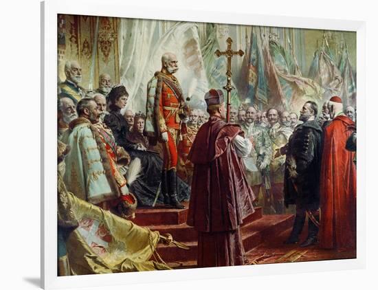 Emperor Franz Joseph I and Empress Elizabeth in Budapest, 8th July 1896-Gyula Benczur-Framed Giclee Print