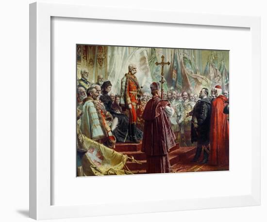 Emperor Franz Joseph I and Empress Elizabeth in Budapest, 8th July 1896-Gyula Benczur-Framed Giclee Print