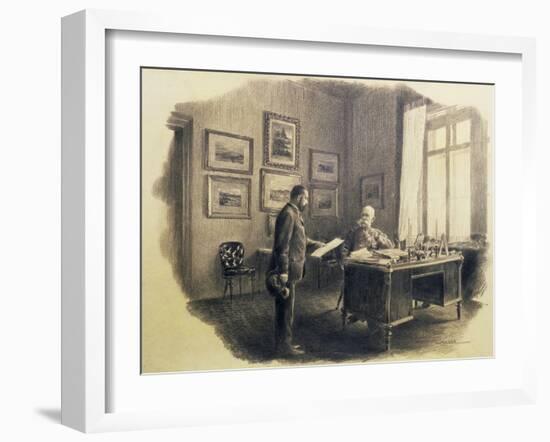 Emperor Franz Joseph I of Austria (1830-1916) at His Writing Desk at Jagdrock-Wilhelm Gause-Framed Giclee Print