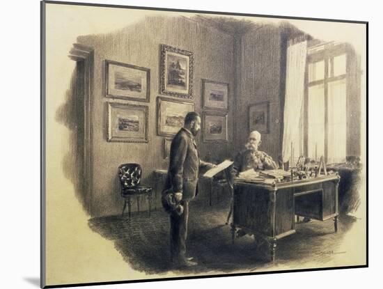 Emperor Franz Joseph I of Austria (1830-1916) at His Writing Desk at Jagdrock-Wilhelm Gause-Mounted Giclee Print