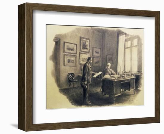 Emperor Franz Joseph I of Austria (1830-1916) at His Writing Desk at Jagdrock-Wilhelm Gause-Framed Giclee Print