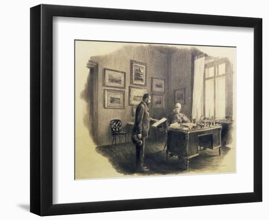 Emperor Franz Joseph I of Austria (1830-1916) at His Writing Desk at Jagdrock-Wilhelm Gause-Framed Giclee Print