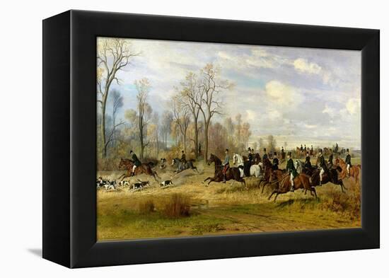 Emperor Franz Joseph I of Austria Hunting to Hounds with the Countess Larisch in Silesia, 1882-Emil Adam-Framed Premier Image Canvas