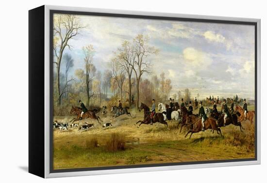 Emperor Franz Joseph I of Austria Hunting to Hounds with the Countess Larisch in Silesia, 1882-Emil Adam-Framed Premier Image Canvas