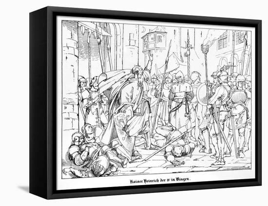 Emperor Henry IV at Bingen-Alfred Rethel-Framed Premier Image Canvas