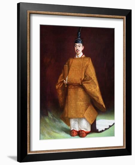 Emperor Hirohito in His Coronation Garments, C1924-1926-null-Framed Giclee Print