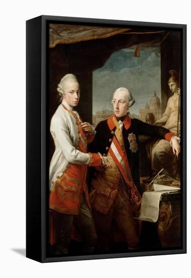 Emperor Joseph II with Grand Duke Pietro Leopoldo of Tuscany, 1769-Pompeo Girolamo Batoni-Framed Premier Image Canvas