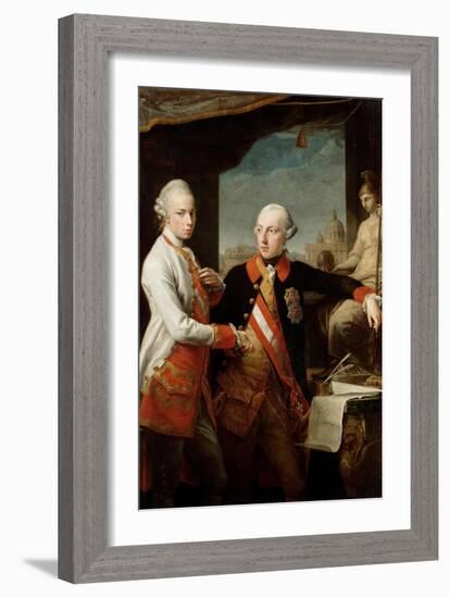 Emperor Joseph II with Grand Duke Pietro Leopoldo of Tuscany, 1769-Pompeo Girolamo Batoni-Framed Giclee Print