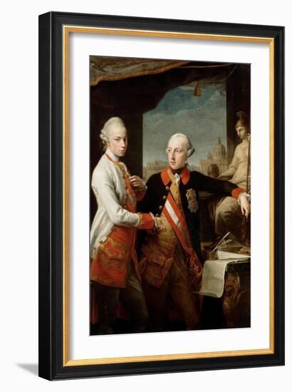 Emperor Joseph II with Grand Duke Pietro Leopoldo of Tuscany, 1769-Pompeo Girolamo Batoni-Framed Giclee Print