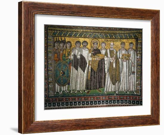 Emperor Justinian, 483-565, and His Court-null-Framed Photographic Print