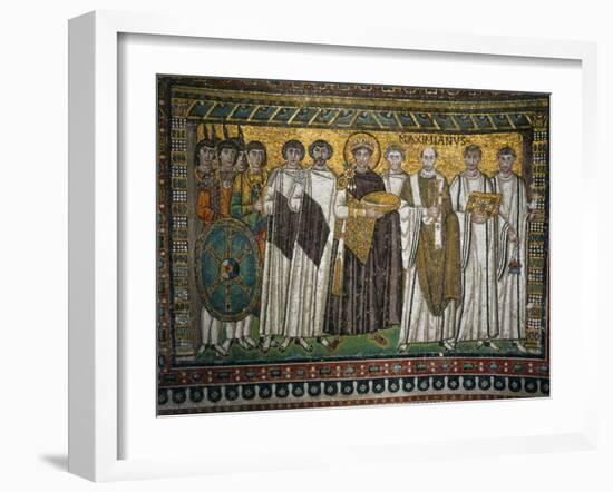 Emperor Justinian, 483-565, and His Court-null-Framed Photographic Print