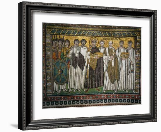 Emperor Justinian, 483-565, and His Court--Framed Photographic Print