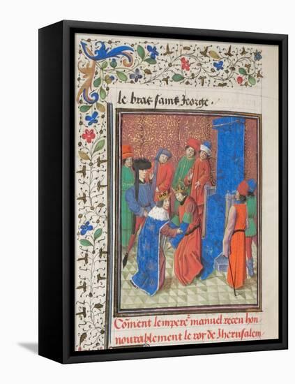 Emperor Manuel I Komnenos Meets with King Amalric I of Jerusalem, 1460S-null-Framed Premier Image Canvas