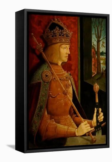 Emperor Maximilian I (1459-151), with Crown, Sceptre, and Sword, C. 1500-Bernhard Strigel-Framed Premier Image Canvas