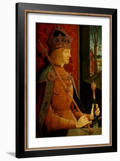 Emperor Maximilian I (1459-151), with Crown, Sceptre, and Sword, C. 1500-Bernhard Strigel-Framed Giclee Print