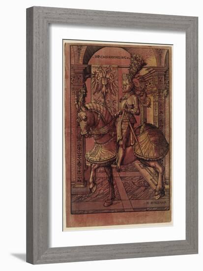 Emperor Maximilian I, Armed on Horseback, 1508-Hans Burgkmair-Framed Giclee Print