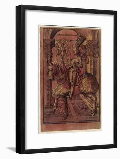 Emperor Maximilian I, Armed on Horseback, 1508-Hans Burgkmair-Framed Giclee Print