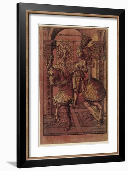 Emperor Maximilian I, Armed on Horseback, 1508-Hans Burgkmair-Framed Giclee Print