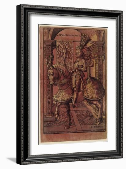 Emperor Maximilian I, Armed on Horseback, 1508-Hans Burgkmair-Framed Giclee Print