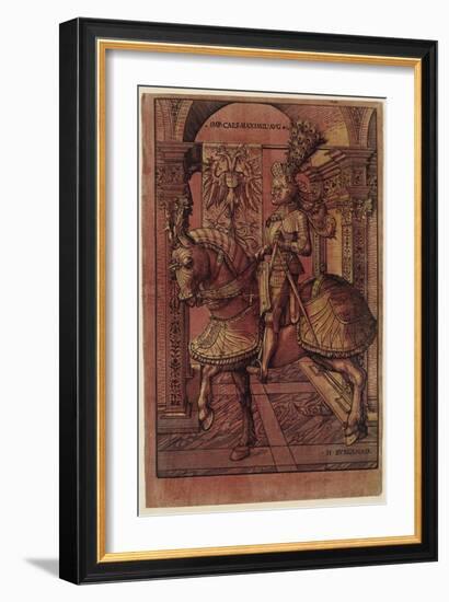 Emperor Maximilian I, Armed on Horseback, 1508-Hans Burgkmair-Framed Giclee Print