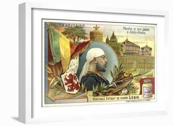 Emperor Menelik II of Ethiopia and His Palace at Addis Ababa-null-Framed Giclee Print